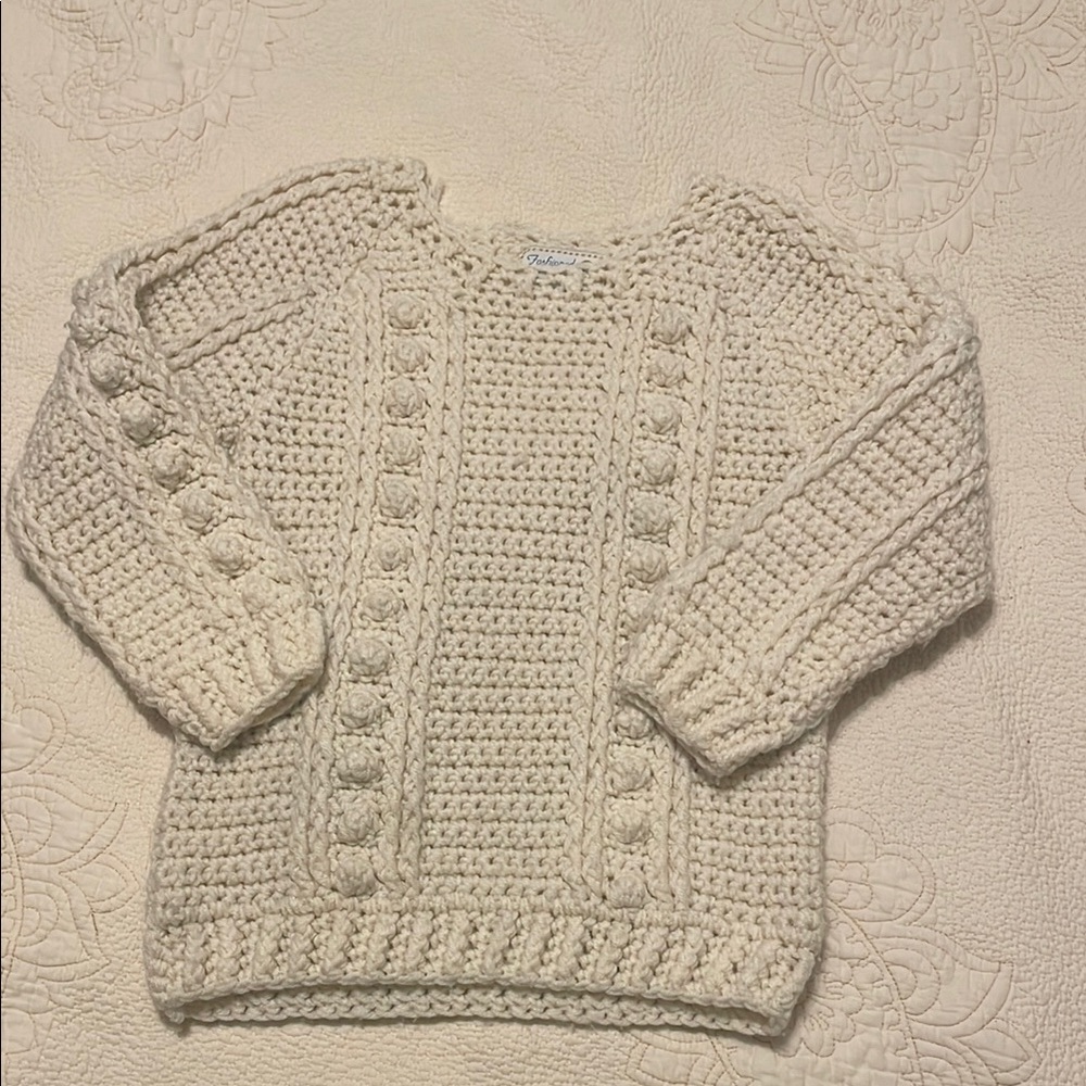 Girl’s Cream Irish Sweater